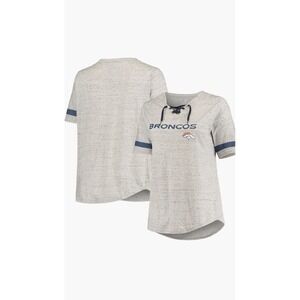 Denver‎ Broncos Fanatics Heather Gray Lace Up T-Shirt NFL Football